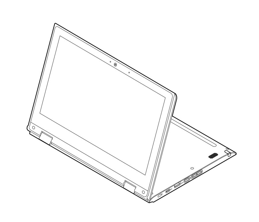 Chromebook en modo soporte, con el teclado hacia abajo
