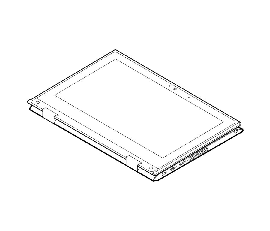 Chromebook en modo tablet, con la pantalla doblada sobre la base